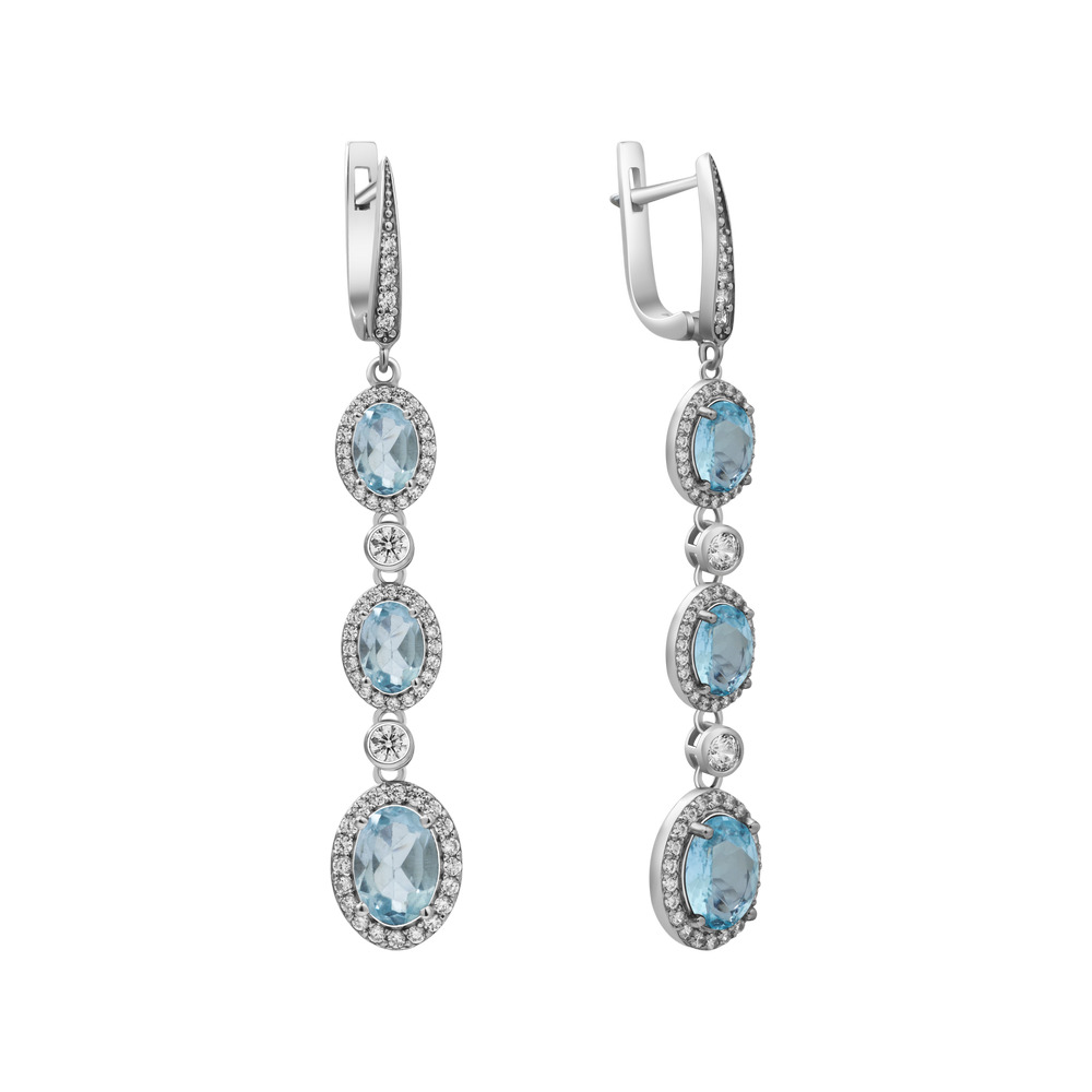 

Серебряные серьги с скай топазом 191-3910 GS-6010 р-