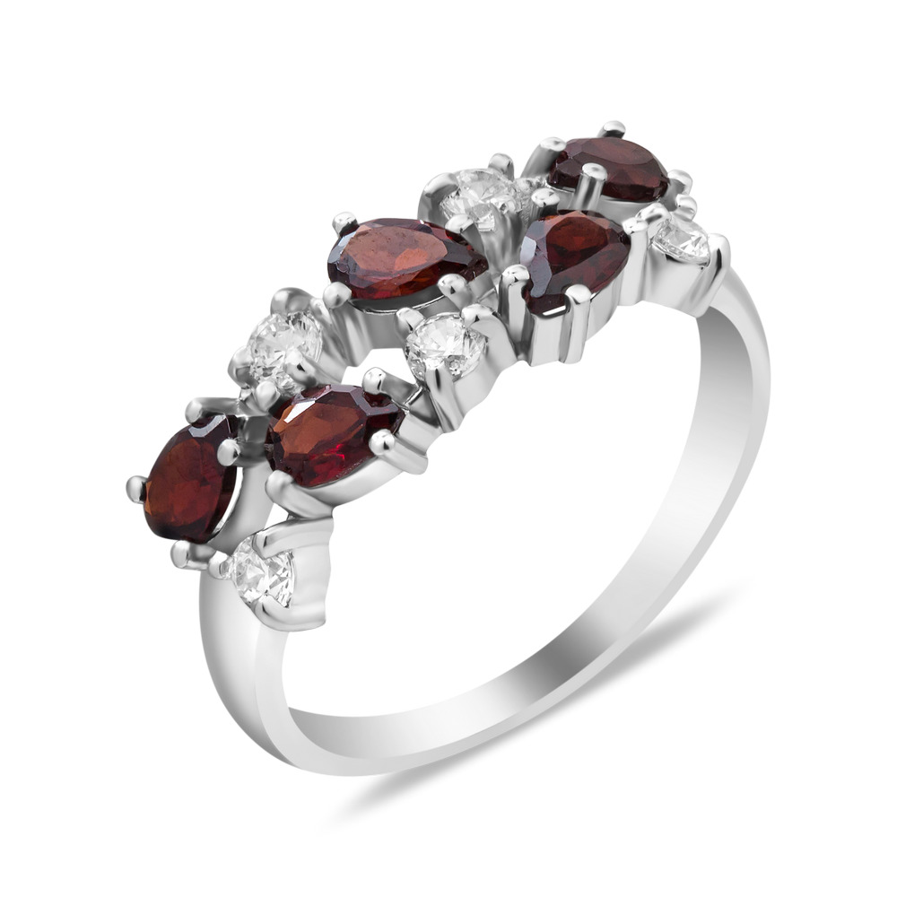 

Серебряное кольцо с гранатом 038-4110 GS-6064 р-18.5