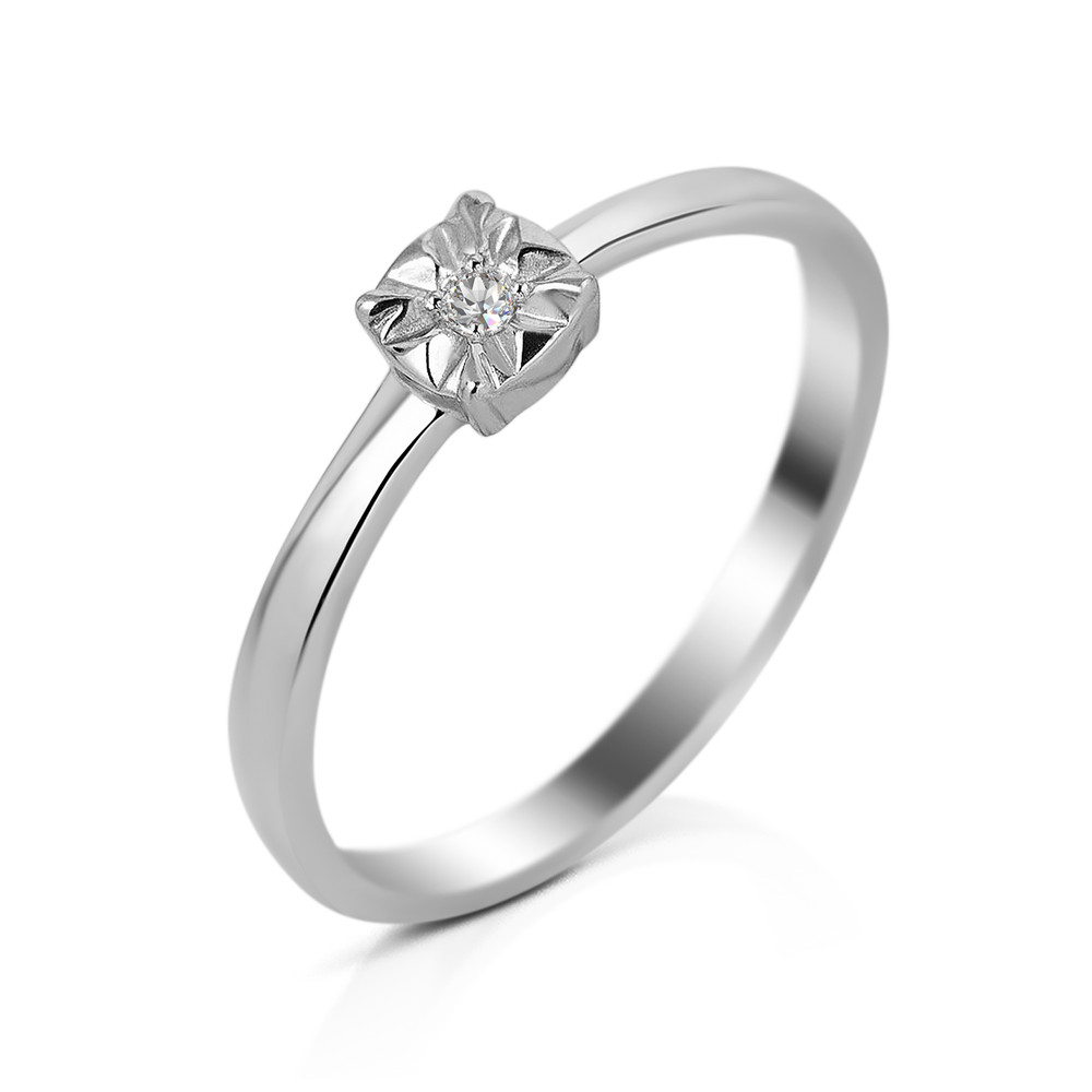 

Серебряное кольцо с бриллиантом B005-10 GS-6141 р-16