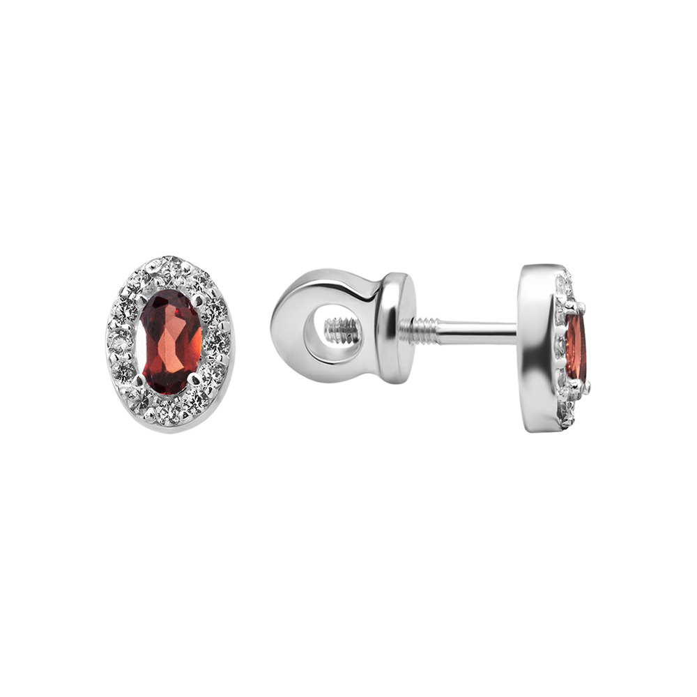 

Серебряные серьги с гранатом 158-4110 GS-6229 р-