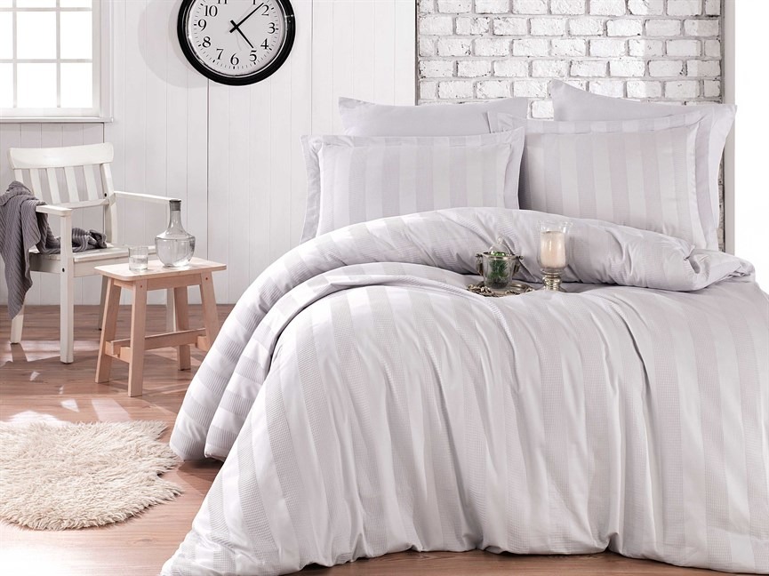 

Постельное белье Hobby Exclusive Sateen Diamond Wafel Gri серый евро