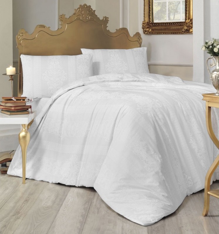 

Постельное белье Altinbasak Nobby Beyaz 200x220 нав. 50x70