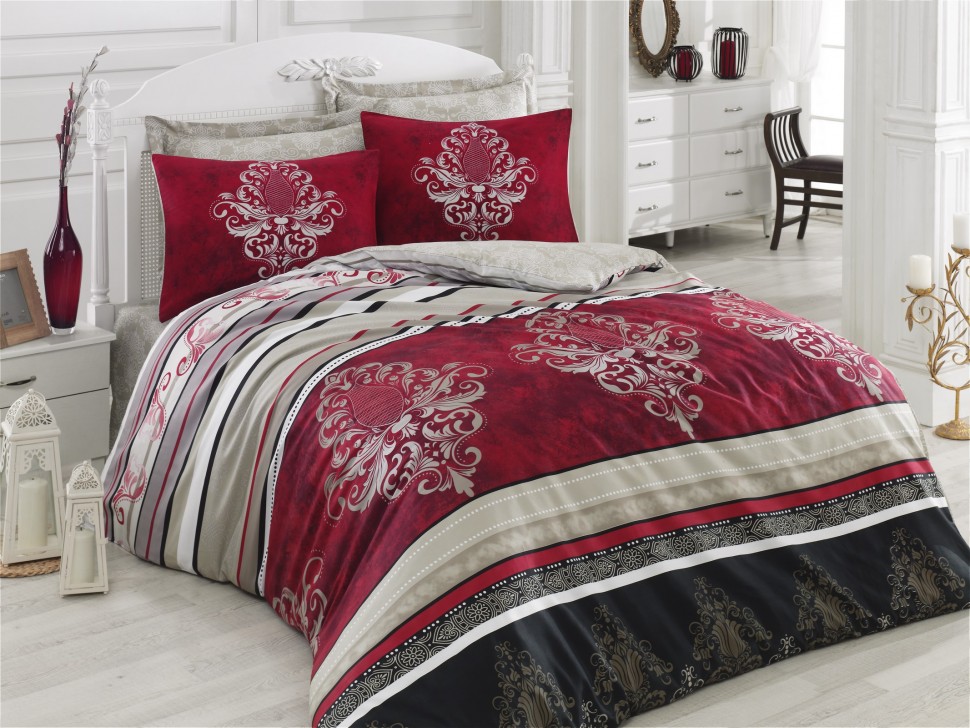 

Постельное белье Cotton Box Asra Bordo евро