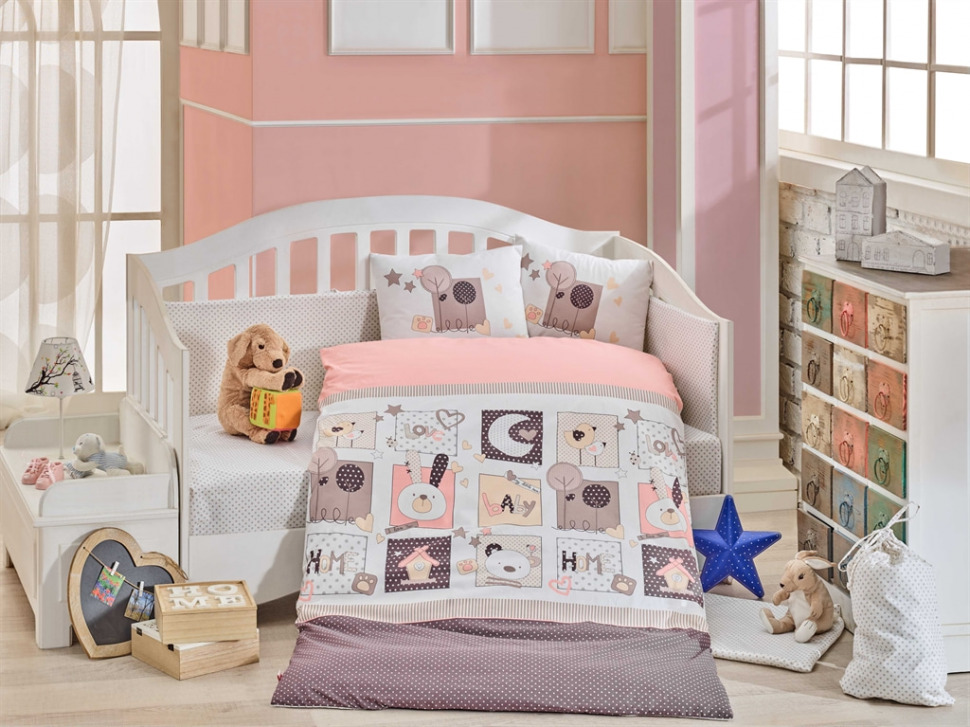 

Постельный комплект для детей Hobby Poplin Bebek Sweet Home розовый 100x150