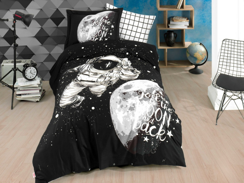 

Постельное белье Poplin Hobby Galaxy темно-серый полуторный