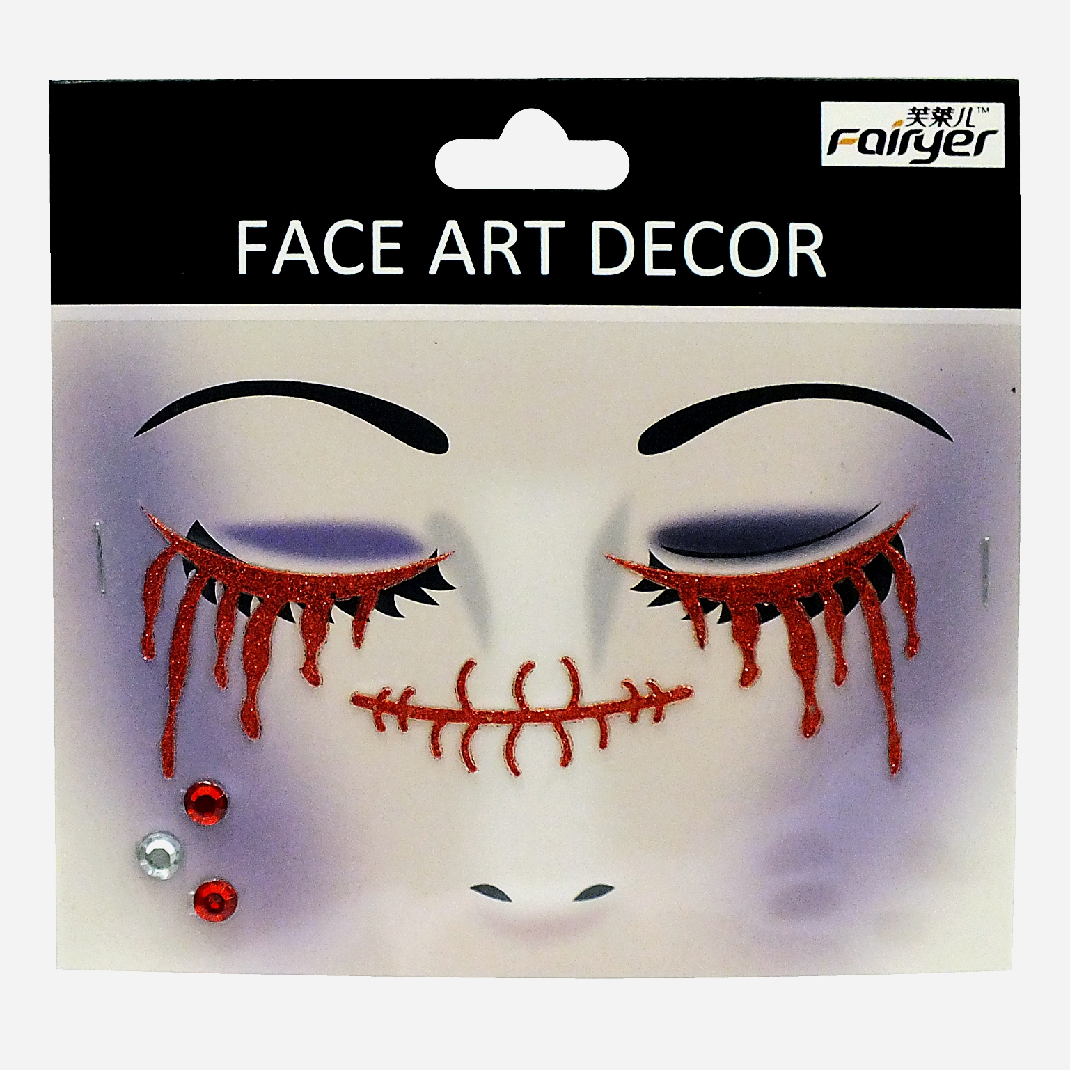 

Наклейки Seta Decor Face ART Decor 15-189-11 Чёрные, Красные