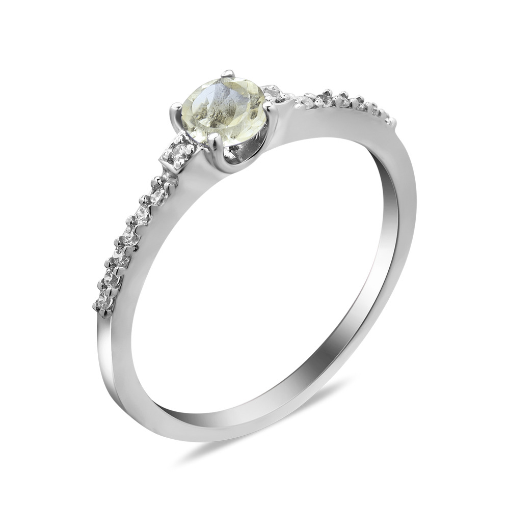 

Серебряное кольцо с цитрином и куб. цирконием 001-5410 GS-3247 р-18.5