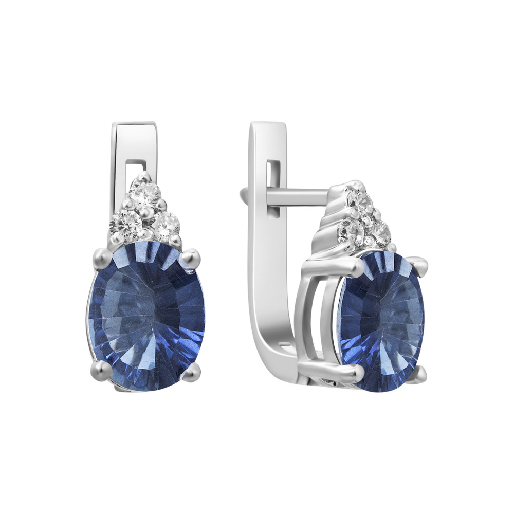 

Серебряные серьги с кварцем и куб. цирконием 021-3210 GS-4142 р-