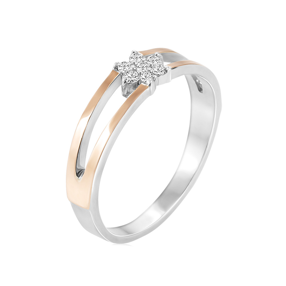 

Серебряное кольцо с золотом и куб. цирконием Leyla-10 GS-3461 р-17