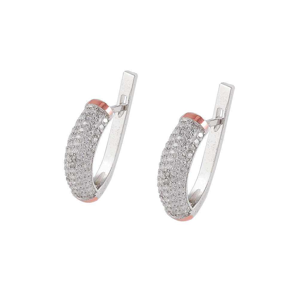 

Серебряные серьги с золотом и куб. цирконием Milena-10 GS-4307 р-