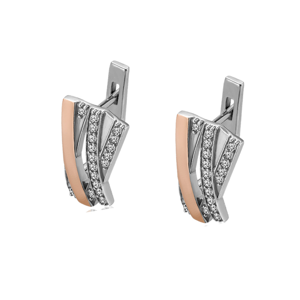

Серебряные серьги с золотом и куб. цирконием Layma-10 GS-4285 р-