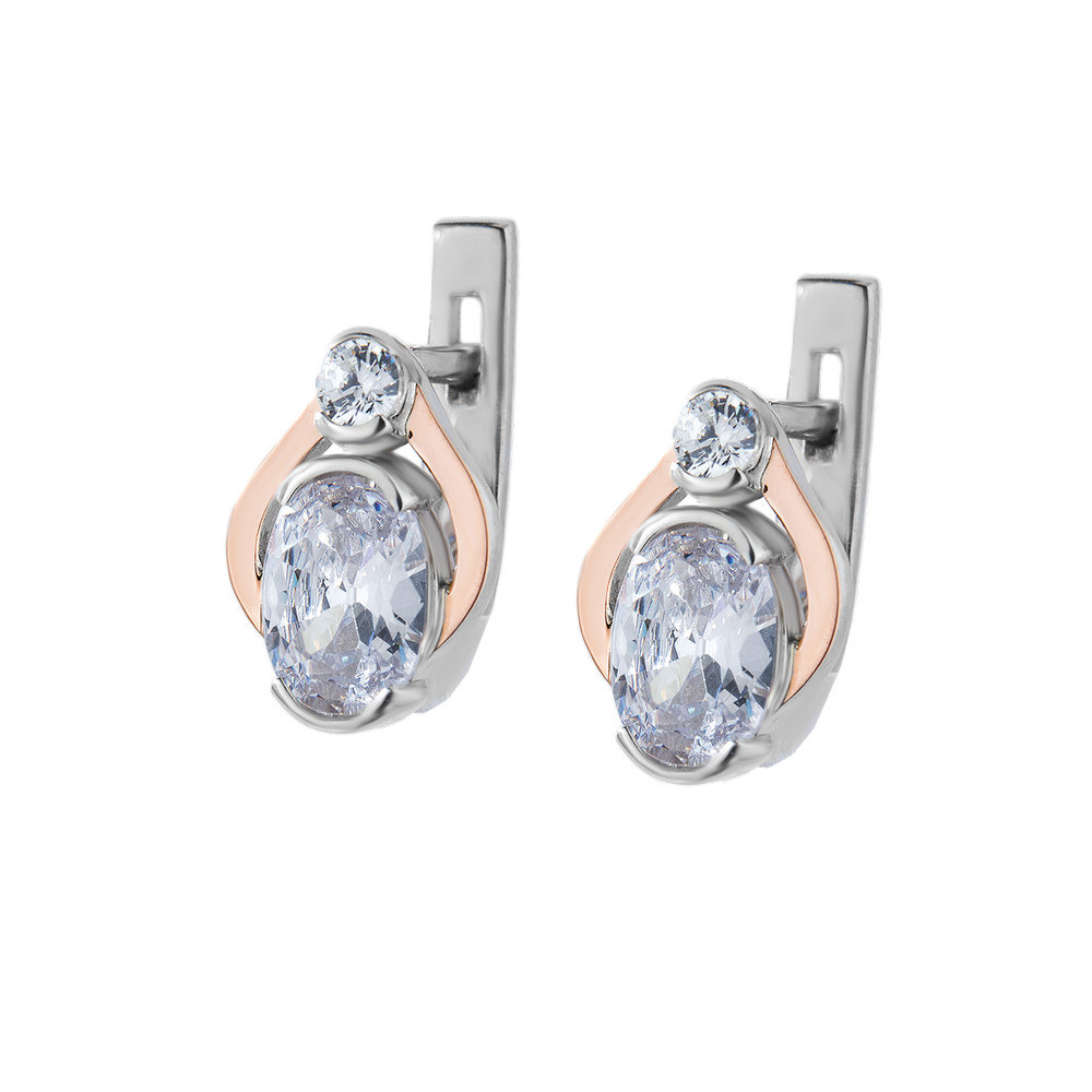 

Серебряные серьги со вставками золота и циркония Adana-10 GS-4457 р-