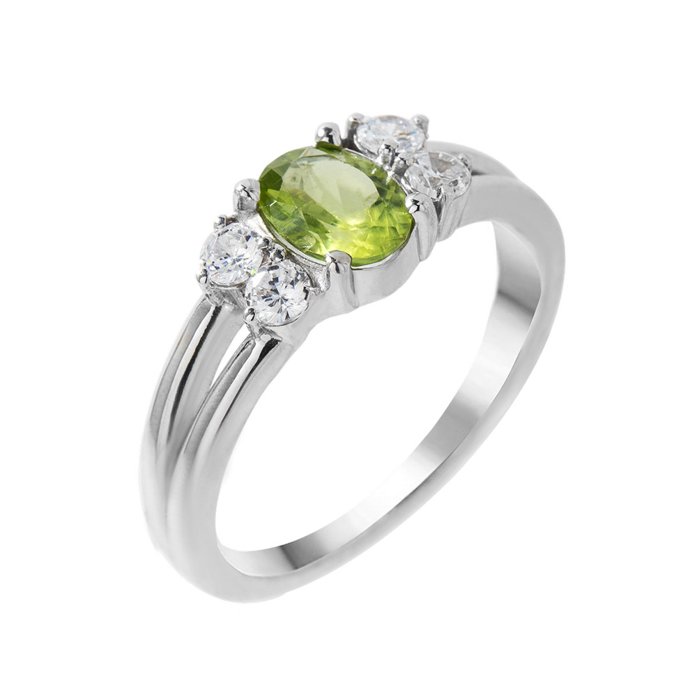 

Серебряное кольцо со вставками перидота и фианита 066-5310 GS-4540 р-19