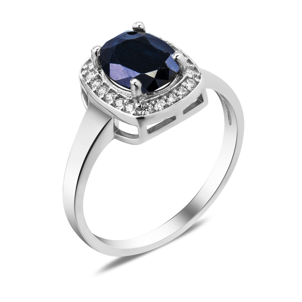 

Серебряное кольцо со вставками сапфира и фианита 060-3110 GS-4536 р-18.5