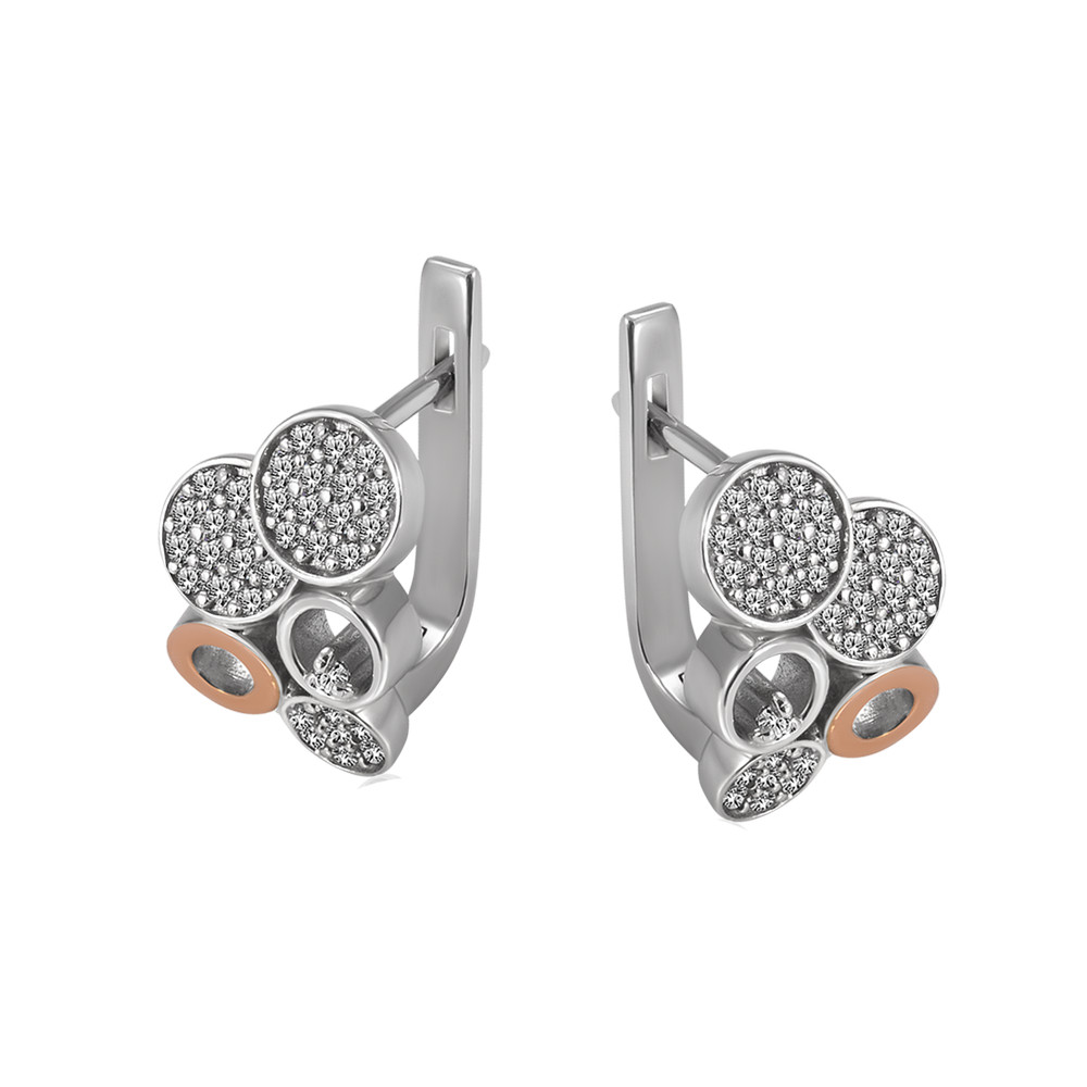 

Серебряные серьги со вставками золота и фианита Galaxy-10 GS-4608 р-