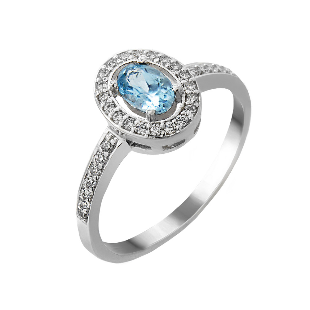 

Серебряное кольцо со вставками свис топаза и фианита 087-3010 GS-4543 р-18.5