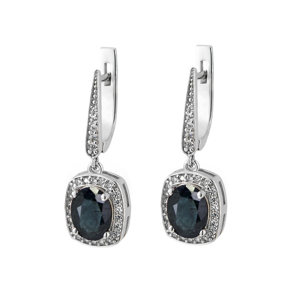 

Серебряные серьги со вставками сапфира и фианита 060-3110 GS-4592 р-