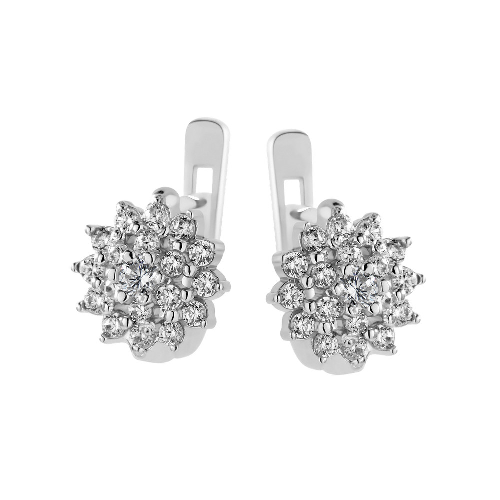 

Серебряные серьги со вставками фианита S009-10 GS-4631 р-