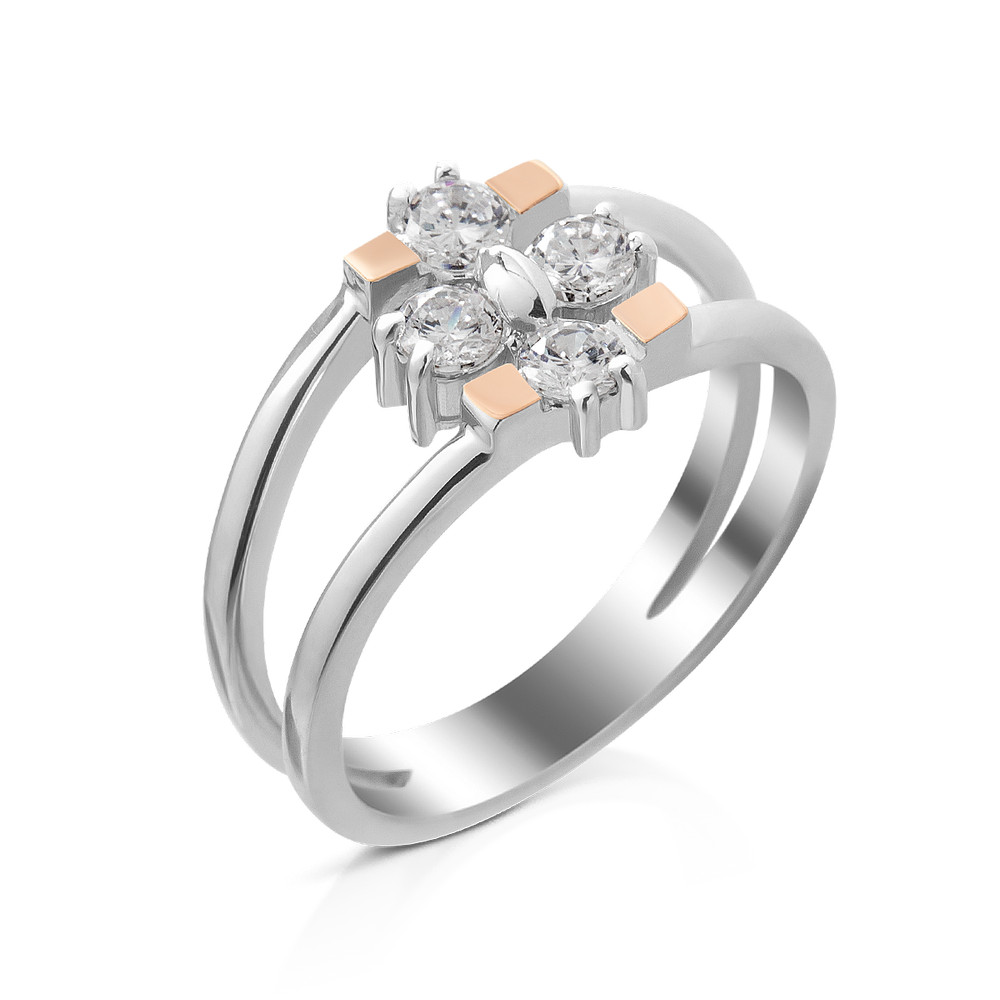 

Серебряное кольцо со вставками золота и фианита Joe-10 GS-4560 р-18