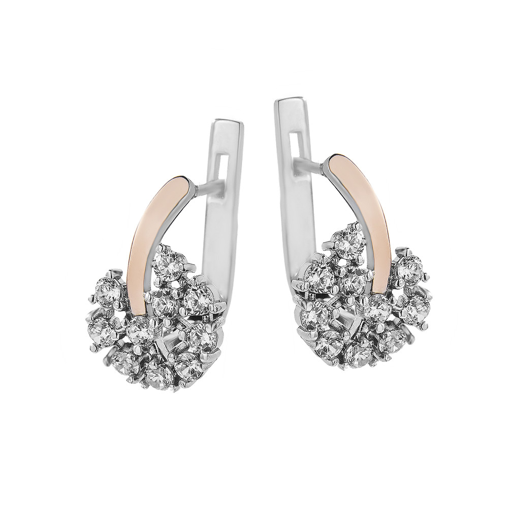 

Серебряные серьги со вставками золота и фианита Grace-10 GS-4611 р-