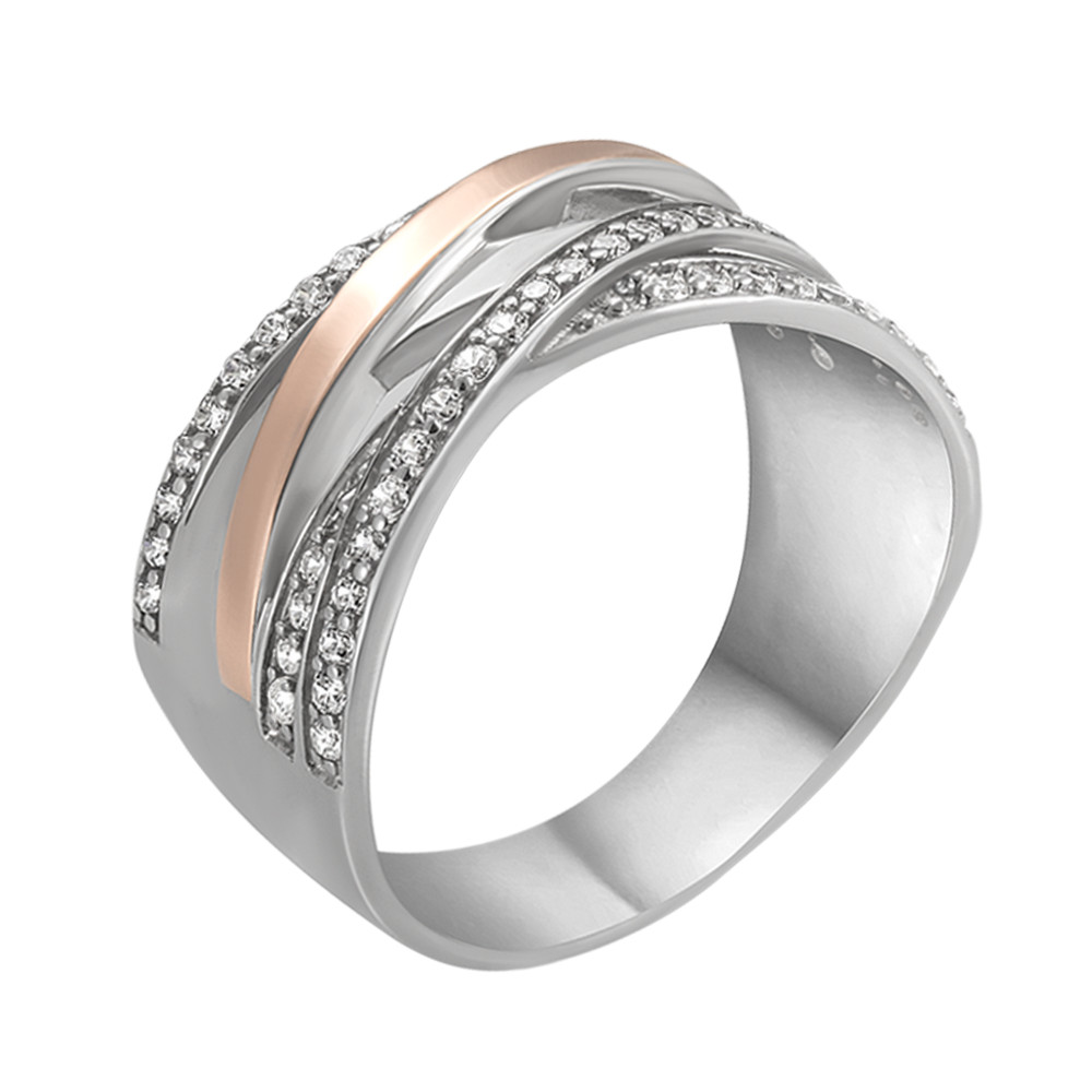 

Серебряное кольцо с золотом и куб. цирконием Layma-10 GS-3459 р-19