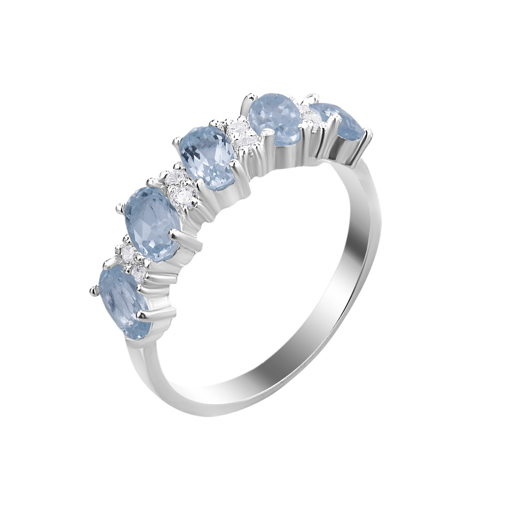 

Серебряное кольцо со вставками скай топаза 030-3910 GS-4873 р-18.5