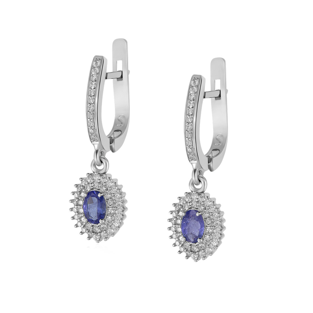 

Серебряные серьги с танзанитом 086-3510 GS-4748 р-