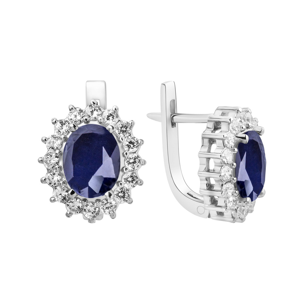 

Серебряные серьги со вставками сапфира 085-3110 GS-5012 р-