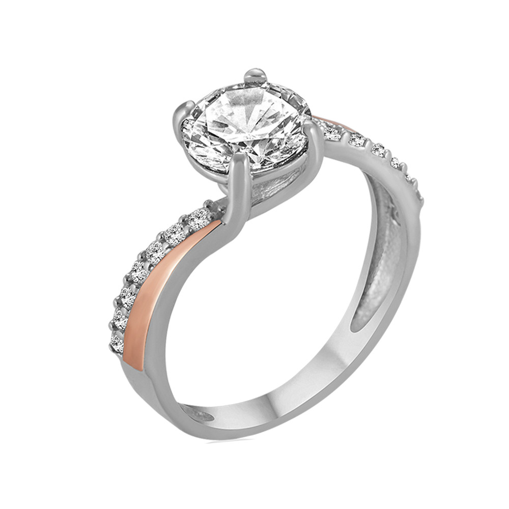

Серебряное кольцо с золотом и куб. цирконием Karina-10 GS-3452 р-18