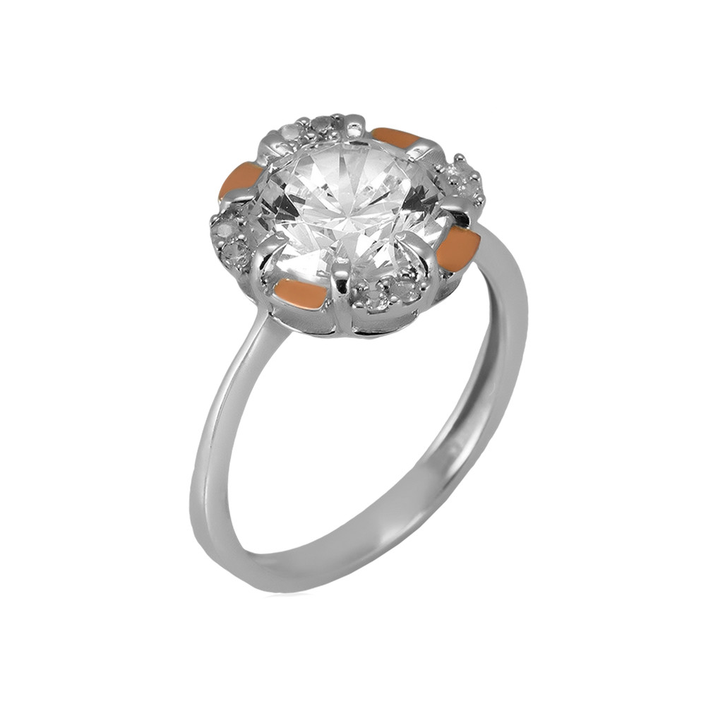 

Серебряное кольцо с золотом и фианитами Dinara-10 GS-3418 р-17.5
