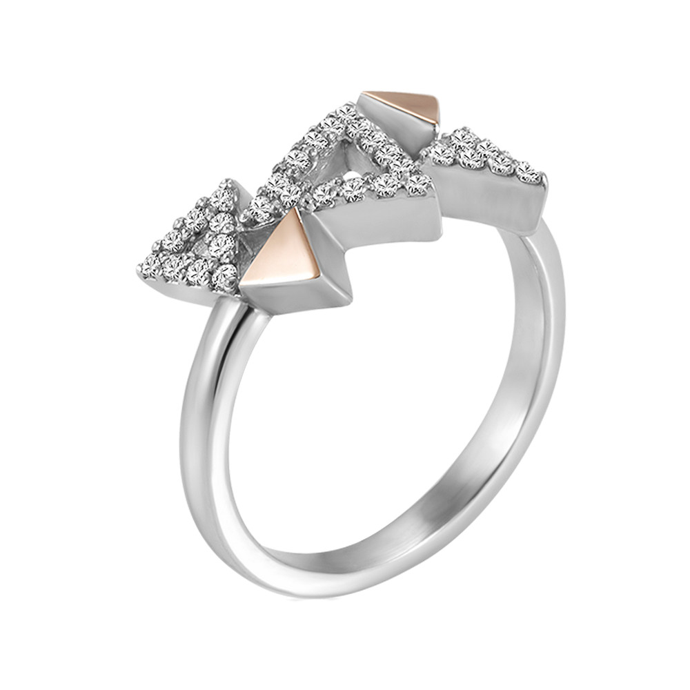 

Серебряное кольцо с золотом и куб. цирконием Piramida-10 GS-3501 р-16.5