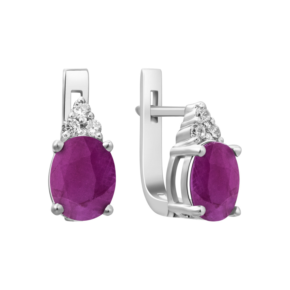 

Серебряные серьги с рубином и куб. цирконием 021-4410 GS-4144 р-