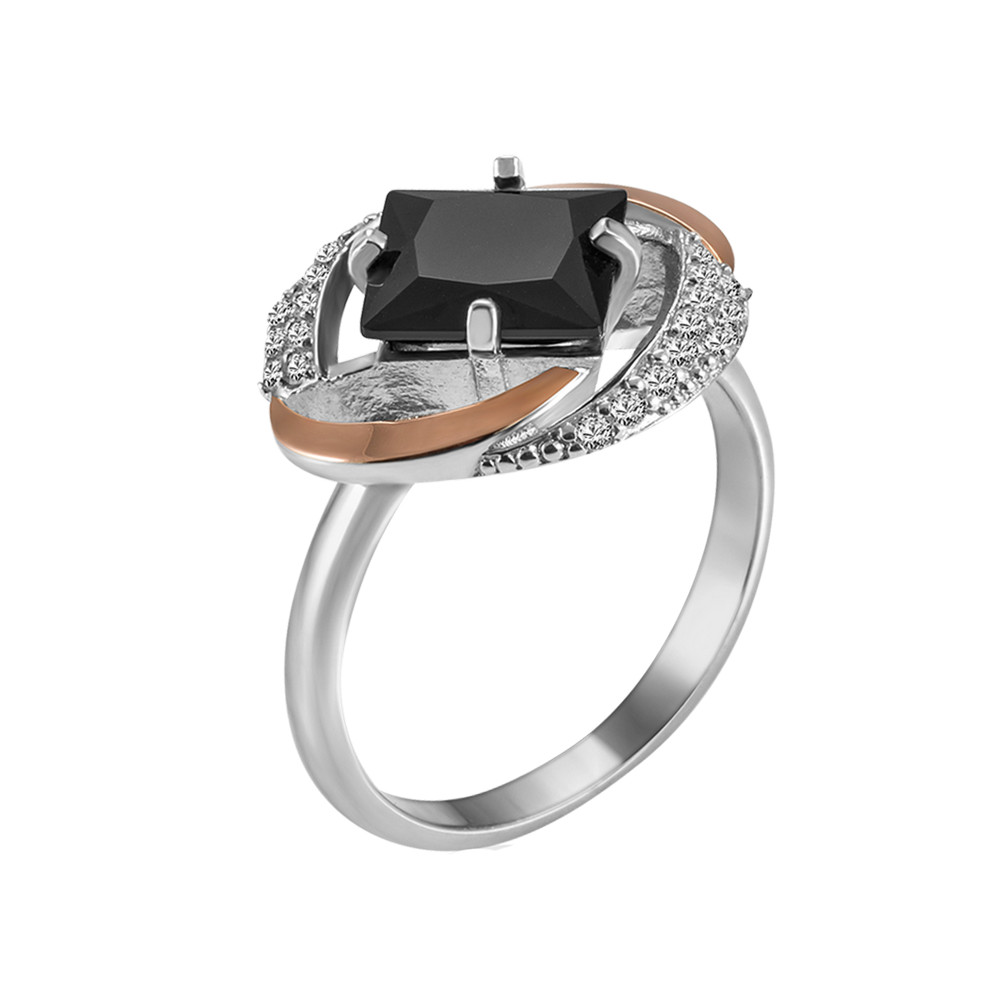 

Серебряное кольцо с золотом и куб. цирконием Gemma-2010 GS-3440 р-18