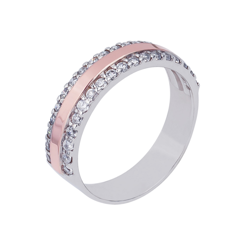 

Серебряное кольцо с золотом и куб. цирконием Marta-10 GS-3474 р-19