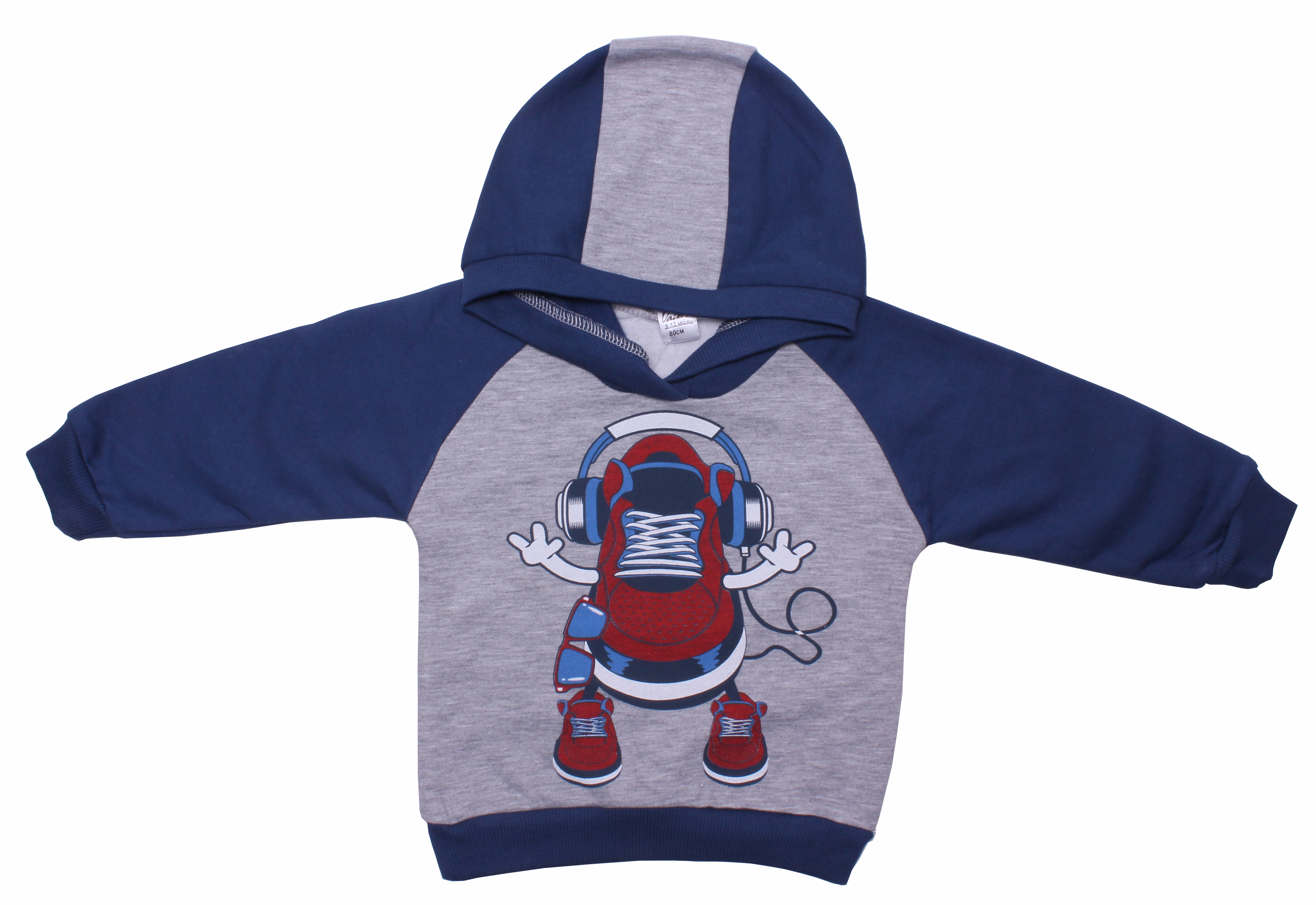 

Худі для дівчат Валері-Текс 1838-55-055-030-1 80 см Сірий меланж