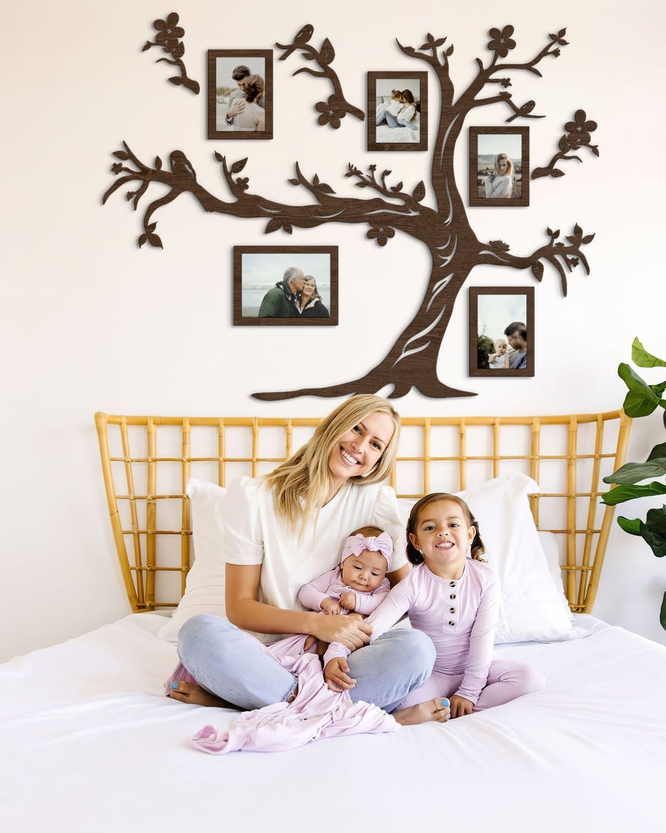 

Семейное дерево для фотографий 5 рамок LikeWood Family S 100×78 см Темный орех