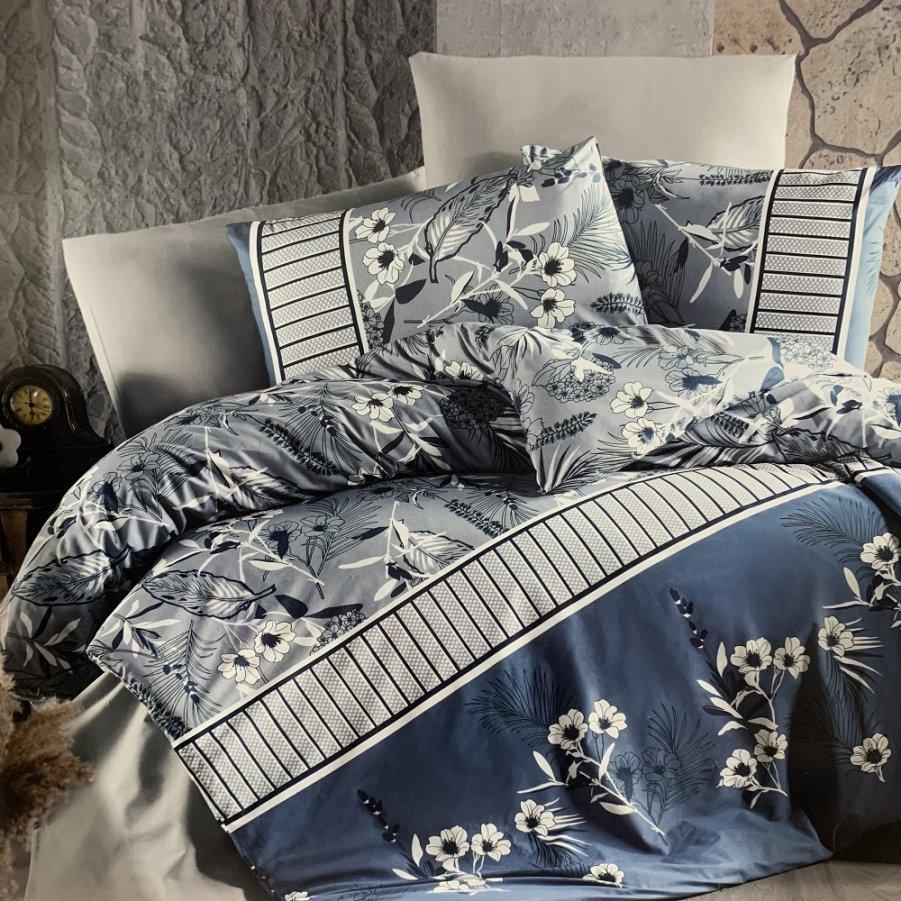 

Полуторное постельное белье First Choice Ranforce (100% хлопок) - Burell Navy Blue