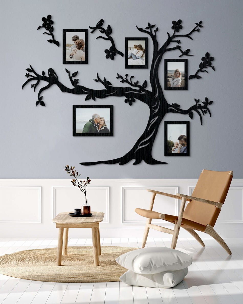 

Семейное дерево для фотографий 5 рамок LikeWood Family S 100×78 см Черный