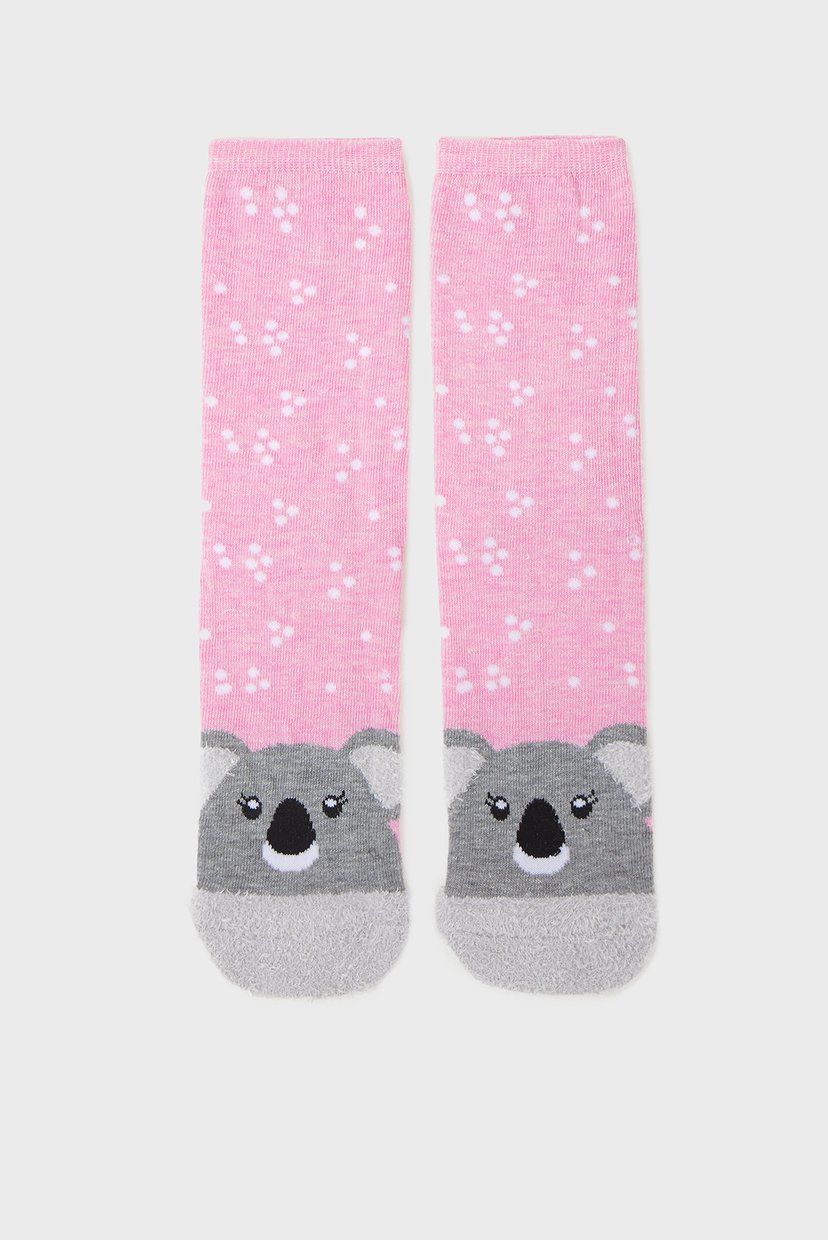 

Женские розовые носки KAYLA KOALA FLUFFY FACE SOCK Accessorize OS 996023