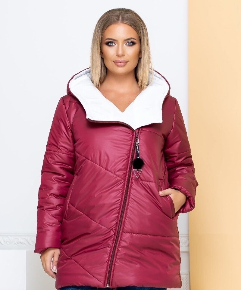 

Куртка зимняя Fashion FT-5118 Бордовая женская р.52 005118