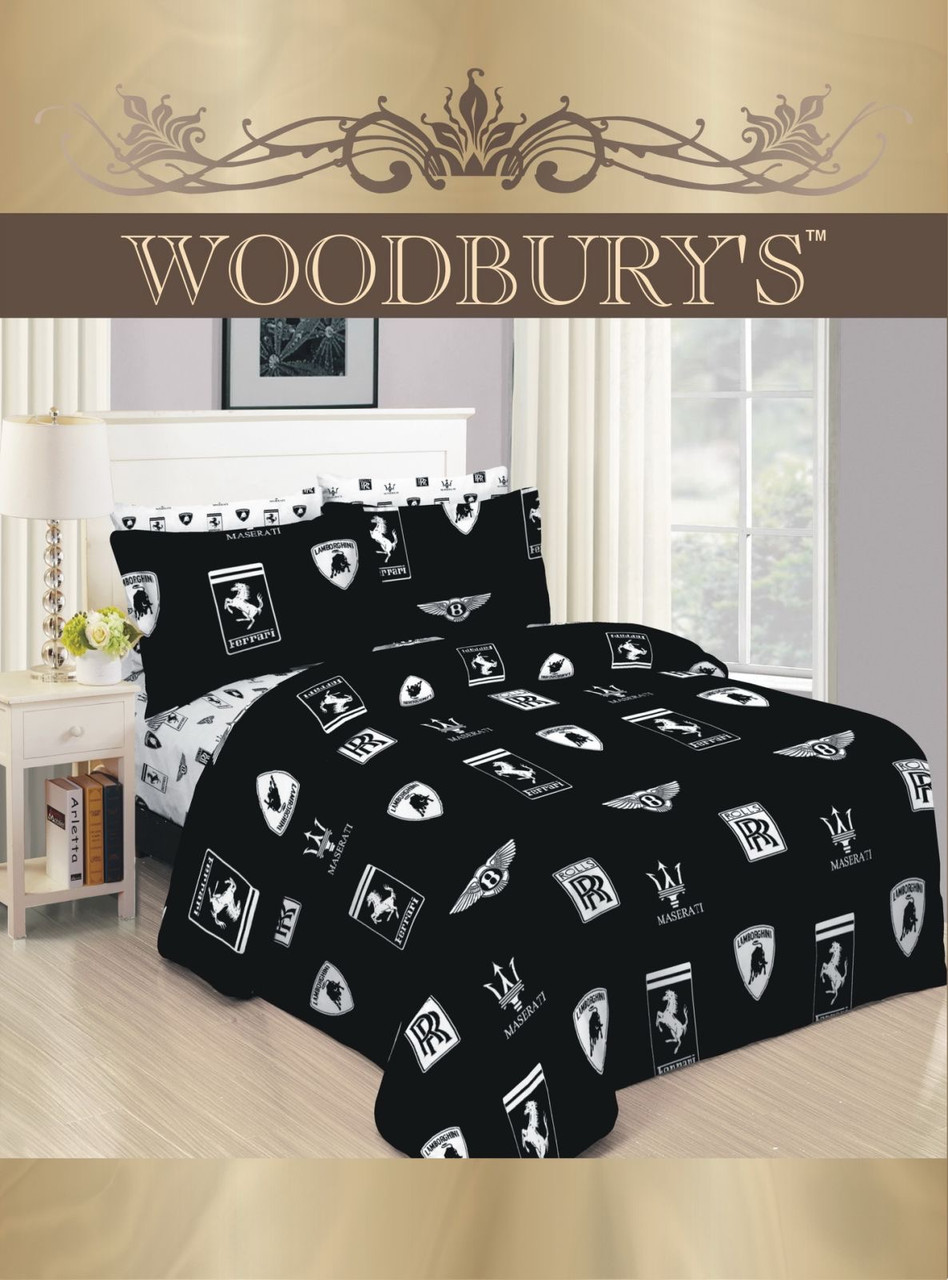 

Постельное белье двуспальное Woodbury's ранфорс Пакистан W2064 180х220 Черно-белый