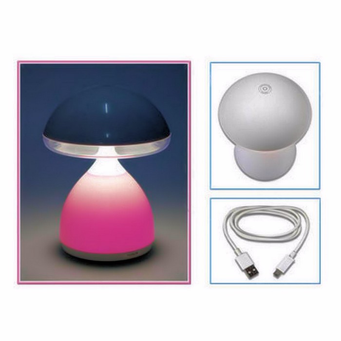 

Безопасный детский ночник с мягким светом HUIAN HC-868 7 цветов Colorful EYE mushroom lamp LED USB белый