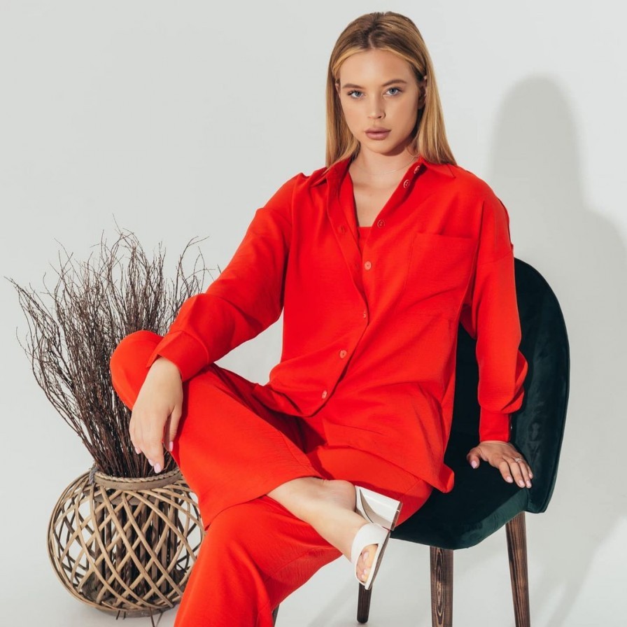 

Женский хлопковый костюм FashionYouWant M/L красный 43372399