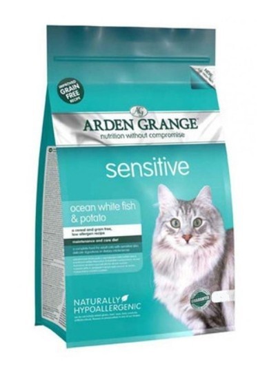 

Сухой корм для кошек Arden Grange Sensitive беззерновой для взрослых всех пород с океанической рыбой и картофелем 4 кг