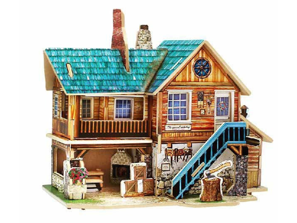 

Кукольный домик Diy 3D пазл Diy Деревянный Деревенский домик (1006-379-06)
