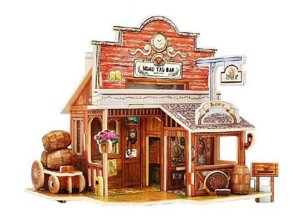 

Кукольный домик Diy 3D пазл Diy Деревянный Пивной бар (1006-379-05)