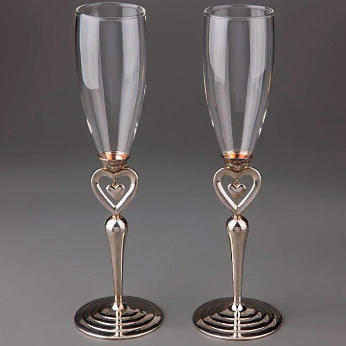 

Свадебные бокалы White heart 2 шт Veronese 32820-BR-1182
