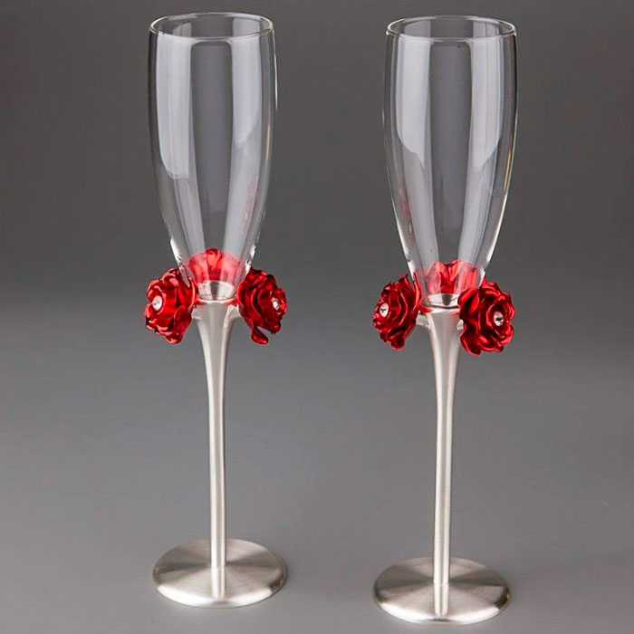 

Свадебные бокалы Red roses 2 шт Veronese 32812-BR-1182