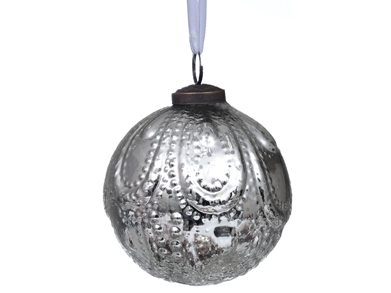 

Ёлочная игрушка Elen 10см серебро 873-053 (IR04476)