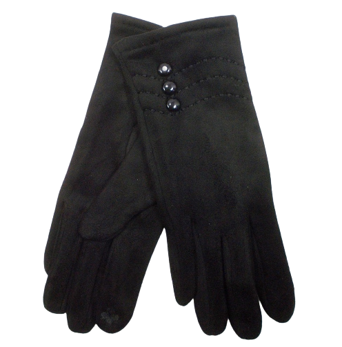 

Перчатки замш сенсорные на флисе Anjela jpr102 6.5 черные